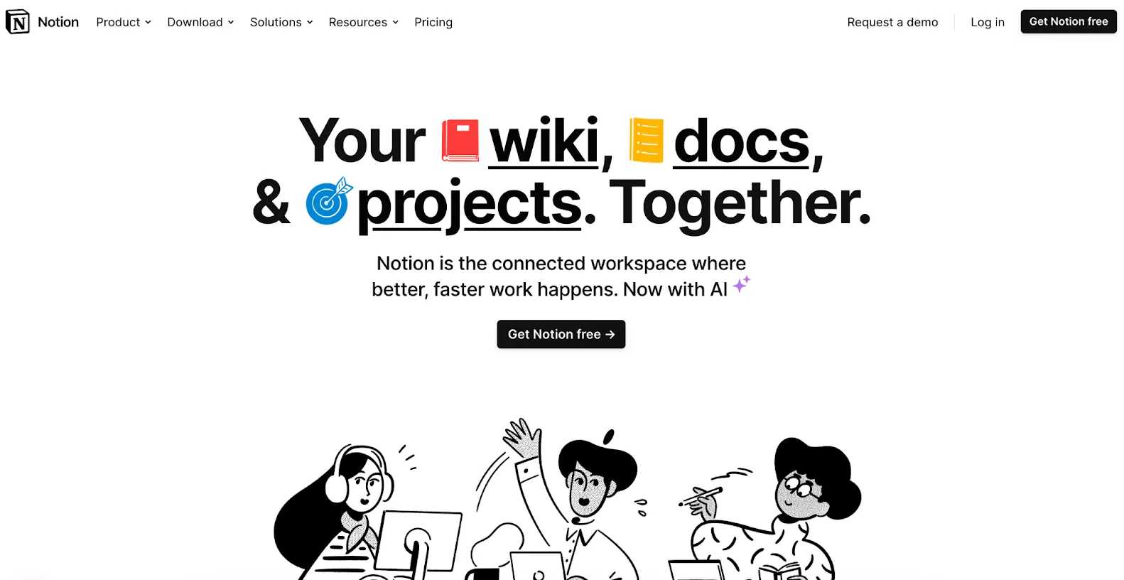 notion team collaboration software homepage