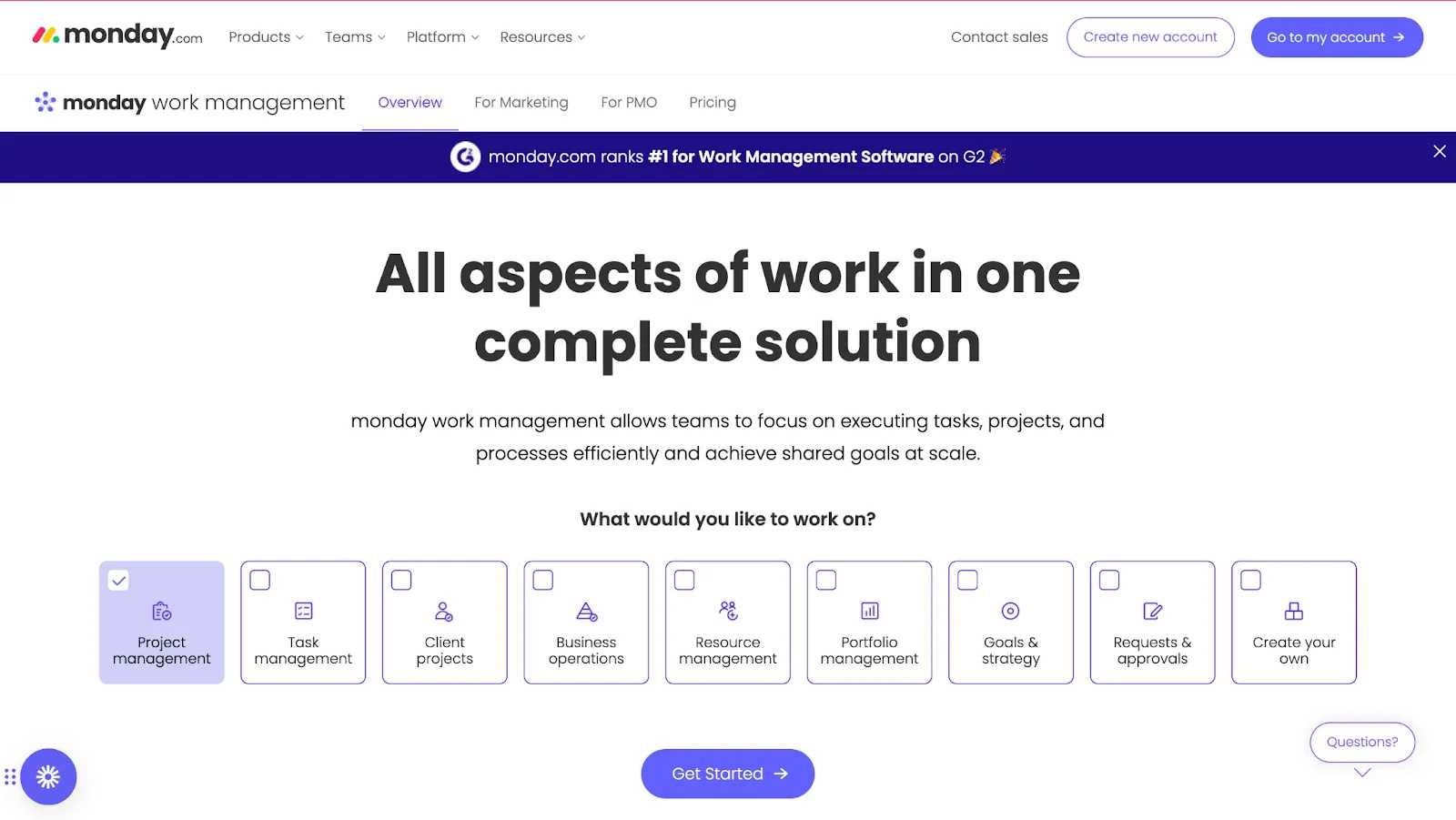 monday home page for collaborations software