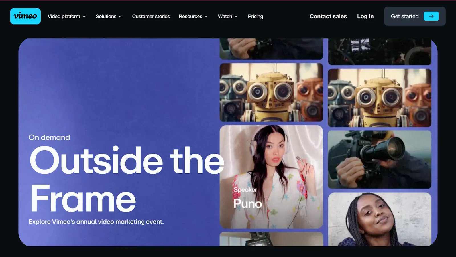 vimeo home page for collaboration software