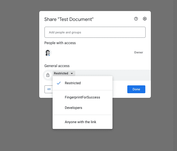 sharing google documents with your team